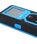 Close-up of Stud Finder Wall Scanner, 4 in 1 Detector for Wood Metal AC Wire, showing buttons and display.