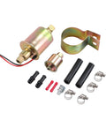 Universal Electric Fuel Pump For Gas, Diesel, Marine And Carbureted Engines set with accessories and mounting parts