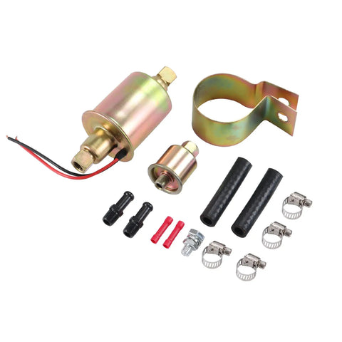 Universal Electric Fuel Pump For Gas, Diesel, Marine And Carbureted Engines set with accessories and mounting parts