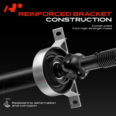Premium Grade Drive Shaft Center Support Bearing Replacement Direct Factory Fit Driveshaft Carrier Unit For Cadillac Cts Awd 2008 To 2014 Rockhard Setup with reinforced metal bracket.