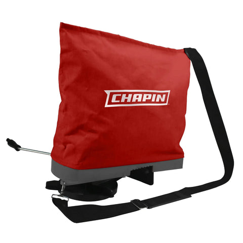 25 Pound Capacity Handheld Seed Spreader With Waterproof Bag Enclosed Gears Rear Baffle Adjustable Shoulder Strap And Multiple Spread Settings Red For Lawn Garden And Backyard Use