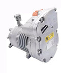 Oem Style Ac Compressor For Tesla Model 3 2017 To 2023 showing front angle with silver housing and clear label details