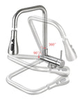 GAZOGJ Black Foldable Kitchen Mixer Tap - Modern 1 Hole Faucet with 3 Sprays & Rotating Spout - features 360° and 90° swivel design.