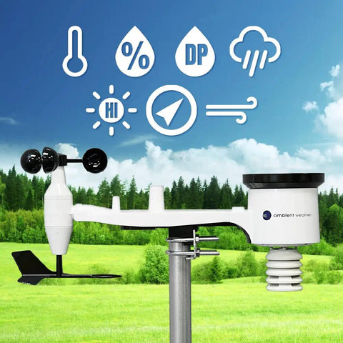 WS-1965 Weather Station With WiFi Remote Monitoring Network Access All In One Sensor Array Color LCD Display in field