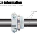 12 Pack One Half Inch Clamp Type Cable Connectors For Metallic Conduit Zinc Die Cast Silver Finish Beefy Wire Connectors For Romex To Electrical Boxes Easy Install Heavy Duty Electrical Wiring Kit size diagram