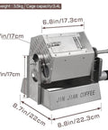 Badass Build Hella Spacious Gas Coffee Bean Roaster With Thermometer And Stainless Steel Drum For Home And Commercial Use, dimensions 6.8x6.7x8.8 in.