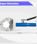 Heavy Duty Hydraulic AC Crimping Tool Kit dimensions with aluminum pump shown in inches for barbed and beaded fittings