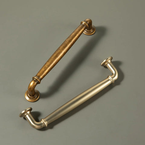 Antique Brass Cabinet Handles 5.04 Inch Center To Center Zinc Alloy Drawer Pulls 6 Pack Vintage Bar Cabinet Pulls for Kitchen Cabinets
