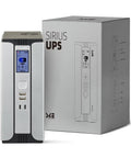 Front view of Compact 30000mAh Battery Backup Uninterruptible Power Supply With Surge Protector For Router, Modem, And PoE Devices