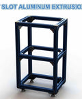 Built Tough As Nails Beefy T Slot 4040 Aluminum Extrusion Pro Pack 200 mm linear rail frame in blue color for CNC and 3D printers.