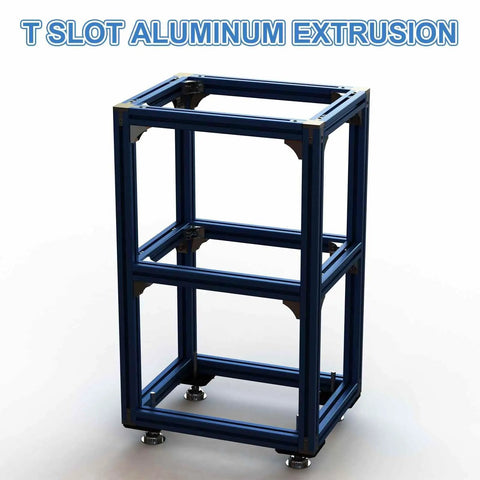 Built Tough As Nails Beefy T Slot 4040 Aluminum Extrusion Pro Pack 200 mm linear rail frame in blue color for CNC and 3D printers.