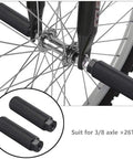 Three Eighths Inch Aluminum Bike Pegs Set With 26 Teeth Anti Skid Foot Pedals mounted on bike axle featuring grind-ready design.