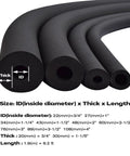Beefed Up Foam Pipe Insulation Tube Kit For Water Lines And HVAC, showing various sizes and thickness, length 6.2 ft.