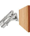 Rock Solid Stainless Steel Folding Shelf Brackets, Pair Of Heavy Duty Wall Mount Supports with wood shelf attached.
