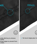 Close-up comparison of Heavy Duty Outdoor Grill Cover For Backyard BBQ Equipment showing superior double stitching and edge thickness.