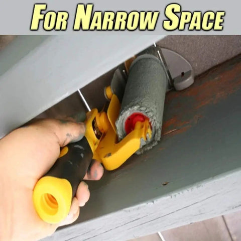 Slick Paint Roller Edger Brush Cuts In Like A Pro Skip The Tape Roll Crisp Straight Lines for narrow spaces with microfiber roller.