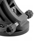 Close-up of dual knobs on the black aluminum alloy Latitude Base Mount for Star Adventurer Wedge Base Aluminum Alloy Adjustable Tripod Seat