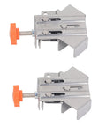 Heavy Duty Stainless Steel Corner Clamps For Woodworking Adjustable Right Angle Vise, two clamps with orange knobs.