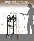 Dimensions diagram of Ground Mount Garden Hose Reel Holds 125 Feet Of Five Eighths Inch Hose With 3.9 Ft Leader Hose And Brass Fitting