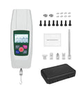 Pro Grade Push And Pull Tester Meter Mini Dynamometer With Four Measurement Units Backlit Display Buzzer Alarm High Accuracy KF-500 Ideal For Lab And Workshop Use Easy Calibration And Real Time Force Reading, digital force tester with hook and case