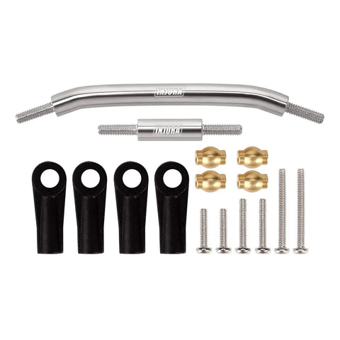 Beefy Stainless Steel Steering Link With Plastic Rod Ends For 1 24 RC Crawler Axial SCX24 C10 Deadbolt JLU Gladiator Dodge Power Wagon Bronco Silver