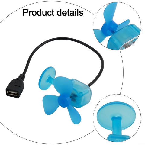 Portable Wind Turbine Power Generator For Cars EV With 5V USB Output Eco ABS Plastic Alternative Energy Charger For Mobile Phones And Power Banks On The Go Wind Charging Solution showing blue fan blade and USB cable.