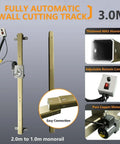 Circular Saw Guide Linear Wall Cutting Track With Smooth Remote Lift And No Sweat Depth Adjustment Tough Steel Track Kicks Through Drywall Fast Snappy Window Prep Must Have Ryno Upgrade 3.0M aluminum track with remote control and copper motor.