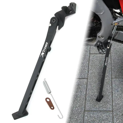 Aluminum Dirt Bike Kickstand For CRF250R CRF450X CRF450R CR125 CR250 Motorcycles Lightweight Rust Resistant Side Stand installed on bike
