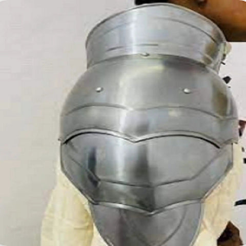 Close-up of Beefy Steel Armor Pauldron For Gladiator Cosplay And Larp Knight Handcrafted Metal Shoulder Armor Piece