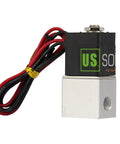 12 Volt DC Electric Solenoid Valve Two Way Normally Closed One Quarter Inch NPT Direct Acting Aluminum Alloy IP65 Rated Valve