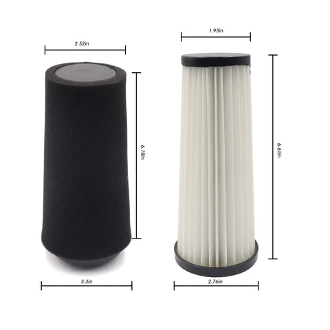 Four Pack Replacement Vacuum Filters For Endura F112 Style Odor Trapping Filter That Helps You Breathe Easy, black foam and white pleated filters