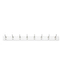 Wall Mounted Coat Rack With Eight Hooks Wood Base Modern White Entryway And Bedroom Organizer For Coats Scarves Towels Leashes