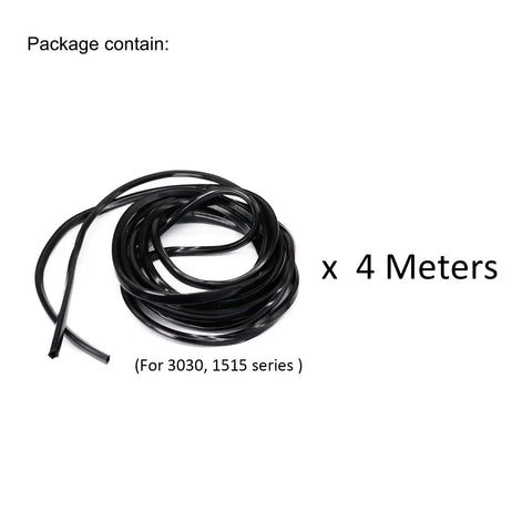 Tight Fitting Aluminum Extrusion T Slot Covers And Slick Seal Strips For 3030 1515 4040 Profiles Fits 8mm T Slot Or V Groove Delivers Bulletproof Grime Shield For Spotless Shop Rails 4 Meter Length, coiled 4-meter black seal strip for 3030 and 1515 series.