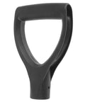 Black ergonomic D Handle Plastic Shovel Grip Replacement for Garden Spades, lightweight and durable, reduces hand fatigue.
