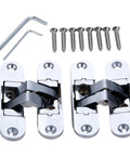 Built Tough Zinc Alloy Hidden Hinges For Furniture Pair Slick Invisible Concealed Folding Counter Door Right Side 23 X 95mm with screws and tools