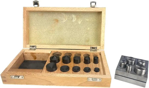 Disc Cutter Set For Jewelry Making Pro Grade Hardened Steel Punch Tools With Multiple Cutter Sizes in storage box