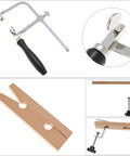 Badass Jeweler Toolkit Featuring Tough Saw Frame With 144 Cutting Blades Sturdy Bench Pin Clamp for jewelry crafting.