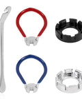 5-Piece Universal Bicycle Spoke Wrench Set With Tire Lever, On The Go Portable Wheel Rim Repair Kit for Cycling, tools shown