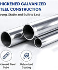 Thickened galvanized steel tubes showcasing durable construction for Hardcore Two In One Industrial Packing Station With Smooth As Butter Glide Cutter And Heavy Duty Bubble Wrap Dispenser Workbench Built Tough For Warehouse Crews Packing No Fuss.