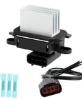 HVAC Blower Motor Resistor Kit With WPT688 Connector Wire Harness for Ford, showing resistor, connectors, and harness