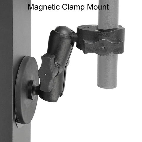 Dope Motorcycle Handlebar Magnetic Mount Kit For Action Cameras With 1/4 Inch Thread 360 Degree Rotating Ball Head Clamp Durable GoPro And Insta360 Mounts Works With X3 X4 X5 And GoPro Hero 13 12 11 10 9 8 installed on handlebar