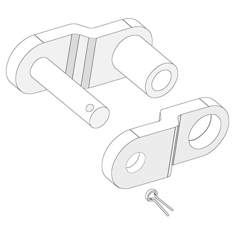 Five Piece Offset Half Link Roller For One Inch Pitch Chains, Carbon Steel, Standard End Connector Split Links, assembly diagram
