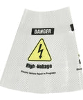 Reflective Safety Cone Collars Built For Electric Vehicle Techs To Highlight Nasty High Voltage Zones Around The Shop And Gonna Save Your Bacon During Any Quick Diagnostic Session 3 Pack on vinyl material.