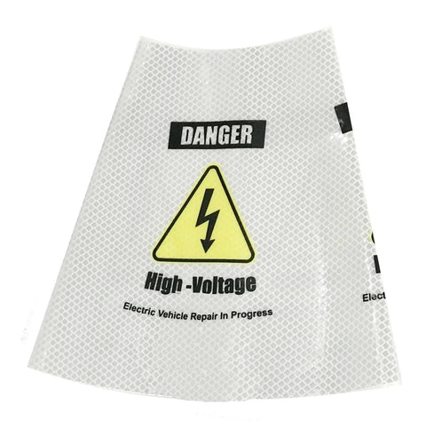 Reflective Safety Cone Collars Built For Electric Vehicle Techs To Highlight Nasty High Voltage Zones Around The Shop And Gonna Save Your Bacon During Any Quick Diagnostic Session 3 Pack on vinyl material.