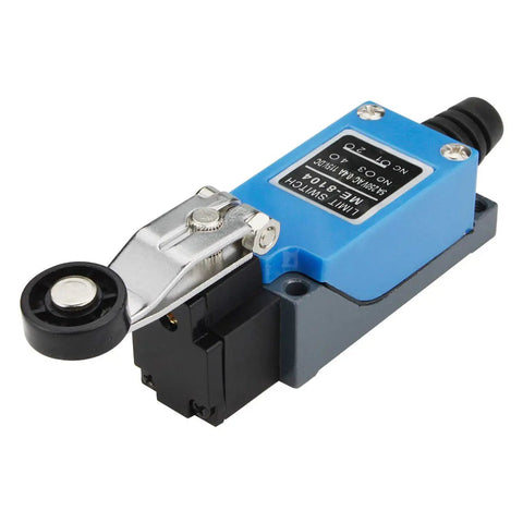 Roller Lever Arm Momentary Limit Switch ME8104 1NC 1NO 2 Pack, zinc alloy shell, plastic wheel, washdown ready design.