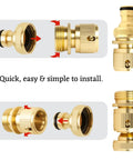 Two Pack Brass Garden Hose Quick Release Fittings Kit For Easy Water Connection Leak Proof And Durable Connectors Solid Brass Hose Adapters