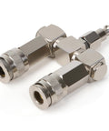 Dual Line Air Hose Splitter with 360 Degree Swivel and One Quarter NPT Steel Fittings, 300 PSI Industrial Air Compressor Connector