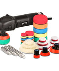 Mini Car Polisher Kit For Auto Detailing With 750W Buffer, Smooth, Low-Vibe Operation, Includes 27 Detail Polishing Pads and Shafts