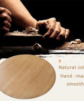 Hands crafting a 40 Inch Teak Lazy Susan Turntable For Dining Table Rotating Serving Tray Round Countertop Organizer