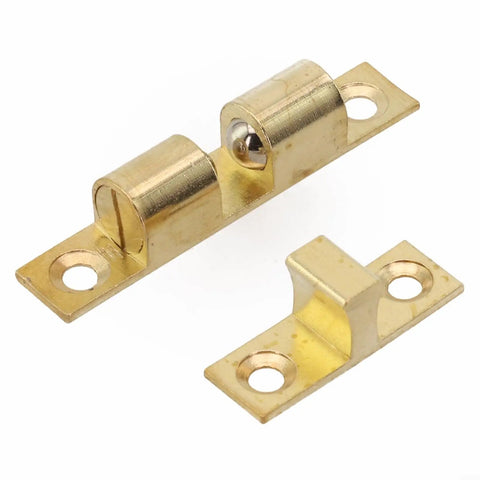 Double Ball Tension Roller Catch Latch For Cabinet Doors in gold tone with a smooth ball action and adjustable solid brass stopper